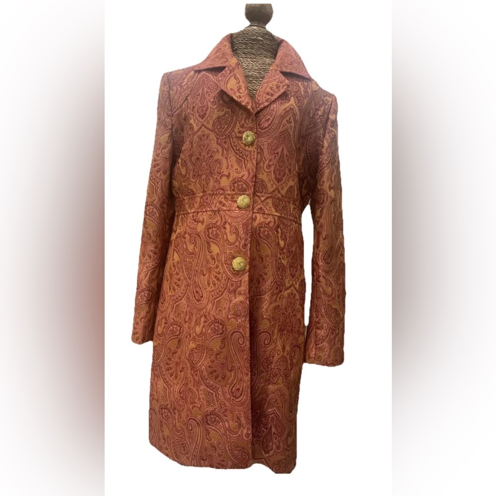 Vintage Rare 90's “ Ninety” Coat Paisley Brocade Tapestry Victorian Woman Ladies